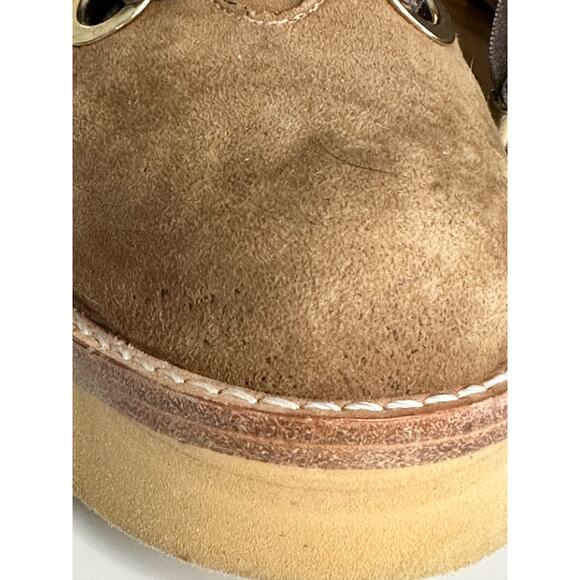 Rachel Zoe VAYL Kid Brown Suede Fur Cuffed Designer Hiking Boots Sz. 6.5 - Picture 2 of 14